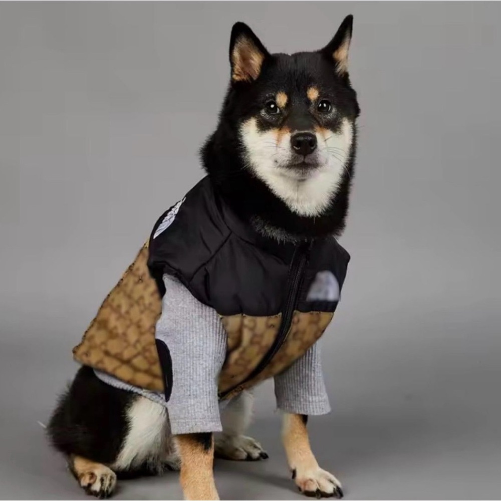 Stylish Dog Jacket with Brown and Black Design